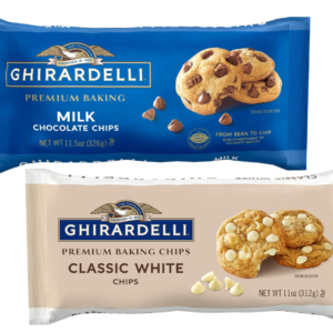 Ghirardelli Premium Baking Chips Bundle, Includes 1 of each: Milk Chocolate Chips, 11.5 oz and Classic White Chocolate Chips, 11 oz