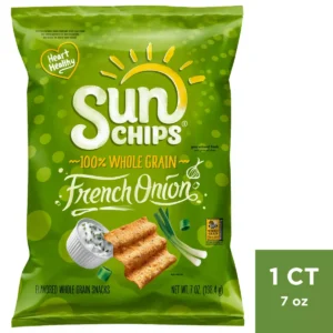 SunChips Original, French Onion, Cheddar cheese, Garden Salsa, Chili Lime Flavored Wholegrain Snacks - 7oz - French Onion