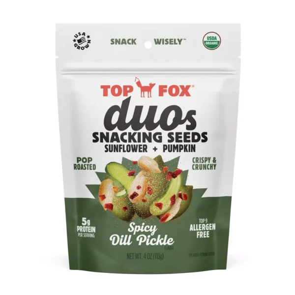 Top Fox Spicy Dill Pickle Snacking Duo Pumpkin + Sunflower Seeds - 5.5oz