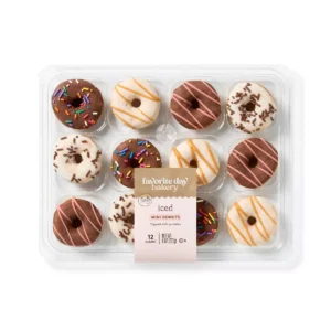 Iced Mini Donuts Topped with Sprinkles - 8oz/12ct - Favorite Day™