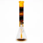 Chris Sculli x Glass Munky - Worked Beaker - Fire Fade & Pumpkin Spice