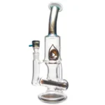 Ben Wilson - Hollow Foot Inline Recycler w/ Triple Donut Perc - Electrum w/ Agua Azul