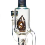 Ben Wilson - Hollow Foot Inline Recycler w/ Triple Donut Perc - Electrum w/ Agua Azul - Image 6