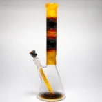 Chris Sculli x Glass Munky - Worked Beaker - Fire Fade & Pumpkin Spice - Image 2