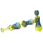 Goo Roo Designs - 23 Hammer Bubbler - Blue Fume & Green w Smoke - Image 2