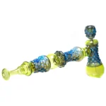 Goo Roo Designs - 23 Hammer Bubbler - Blue Fume & Green w Smoke - Image 2