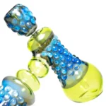 Goo Roo Designs - 23 Hammer Bubbler - Blue Fume & Green w Smoke - Image 3