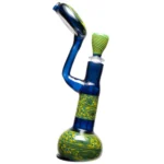 Red Nose Glass - Worked Bubbler - Cobalt - Image 2