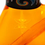 Ill Glass - Custom Mini Beaker - Transparent Orange w/ Rainbow Linework - Image 6