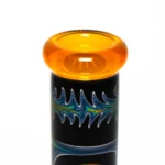 Ill Glass - Custom Mini Beaker - Transparent Orange w/ Rainbow Linework - Image 10