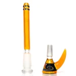 Ill Glass - Custom Mini Beaker - Transparent Orange w/ Rainbow Linework - Image 13