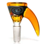 Ill Glass - Custom Mini Beaker - Transparent Orange w/ Rainbow Linework - Image 16