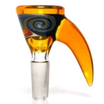 Ill Glass - Custom Mini Beaker - Transparent Orange w/ Rainbow Linework - Image 16