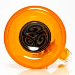 Ill Glass - Custom Mini Beaker - Transparent Orange w/ Rainbow Linework - Image 17