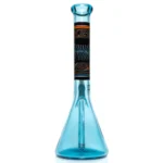 Ill Glass - Custom Mini Beaker - Transparent Blue w/ Rainbow Linework - Image 2