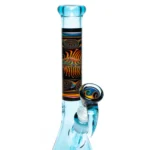 Ill Glass - Custom Mini Beaker - Transparent Blue w/ Rainbow Linework - Image 5