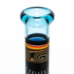 Ill Glass - Custom Mini Beaker - Transparent Blue w/ Rainbow Linework - Image 6