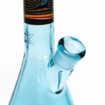 Ill Glass - Custom Mini Beaker - Transparent Blue w/ Rainbow Linework - Image 7