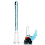 Ill Glass - Custom Mini Beaker - Transparent Blue w/ Rainbow Linework - Image 14