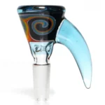 Ill Glass - Custom Mini Beaker - Transparent Blue w/ Rainbow Linework - Image 13