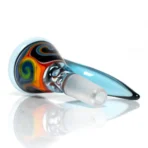 Ill Glass - Custom Mini Beaker - Transparent Blue w/ Rainbow Linework - Image 12