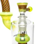 Leisure - Worked Diffy 13 Arm Double Bubbler - Slyme w/ Rasta Retti - Image 5
