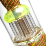 Leisure - Worked Diffy 13 Arm Double Bubbler - Slyme w/ Rasta Retti - Image 6