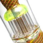 Leisure - Worked Diffy 13 Arm Double Bubbler - Slyme w/ Rasta Retti - Image 6