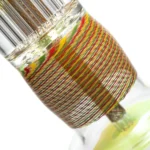 Leisure - Worked Diffy 13 Arm Double Bubbler - Slyme w/ Rasta Retti - Image 8