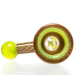 Leisure - Worked Diffy 13 Arm Double Bubbler - Slyme w/ Rasta Retti - Image 12