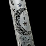 ROOR.US - 18" Custom Sandblasted Beaker - 50x5 - Swarovski - Feathers - Image 4