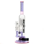 ROOR.US - Fixed Double Chamber Bubbler - Barrel Perc - Purple & Pink