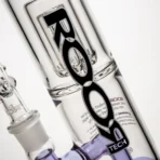 ROOR.US - Fixed Double Chamber Bubbler - Barrel Perc - Purple & Pink - Image 4