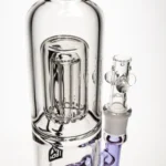 ROOR.US - Fixed Double Chamber Bubbler - Barrel Perc - Purple & Pink - Image 5