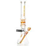 ROOR.US x Chase Adams - 18" Worked Beaker - 50x5 - Fire & Purple Fade to Clear - Image 2