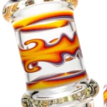 ROOR.US x Chase Adams - 18" Worked Beaker - 50x5 - Fire & Purple Fade to Clear - Image 3