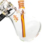 ROOR.US x Chase Adams - 18" Worked Beaker - 50x5 - Fire & Purple Fade to Clear - Image 6