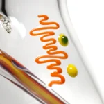 ROOR.US x Chase Adams - 18" Worked Beaker - 50x5 - Fire & Purple Fade to Clear - Image 7