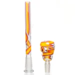 ROOR.US x Chase Adams - 18" Worked Beaker - 50x5 - Fire & Purple Fade to Clear - Image 9