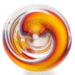 ROOR.US x Chase Adams - 18" Worked Beaker - 50x5 - Fire & Purple Fade to Clear - Image 10