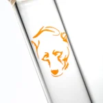Grizzly Glass - 18" Beaker Color w/ Ashcatch & Faceted Joint - 50mm - Orange & White Accents - Image 3