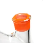 Grizzly Glass - 18" Beaker Color w/ Ashcatch & Faceted Joint - 50mm - Orange & White Accents - Image 8