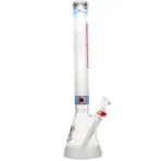 Illadelph - Tall Beaker - Frosted Signature Series - Red & Black Label w/ Blue Band - Image 2