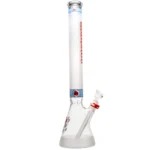 Illadelph - Tall Beaker - Frosted Signature Series - Red & Black Label w/ Blue Band - Image 2