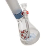 Illadelph - Tall Beaker - Frosted Signature Series - Red & Black Label w/ Blue Band - Image 5