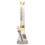 Illadelph - Medium Beaker - Frosted Signature Series - Rasta & White