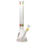 Illadelph - Medium Beaker - Frosted Signature Series - Rasta & White - Image 2