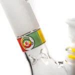 Illadelph - Medium Beaker - Frosted Signature Series - Rasta & White - Image 3