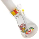 Illadelph - Medium Beaker - Frosted Signature Series - Rasta & White - Image 4