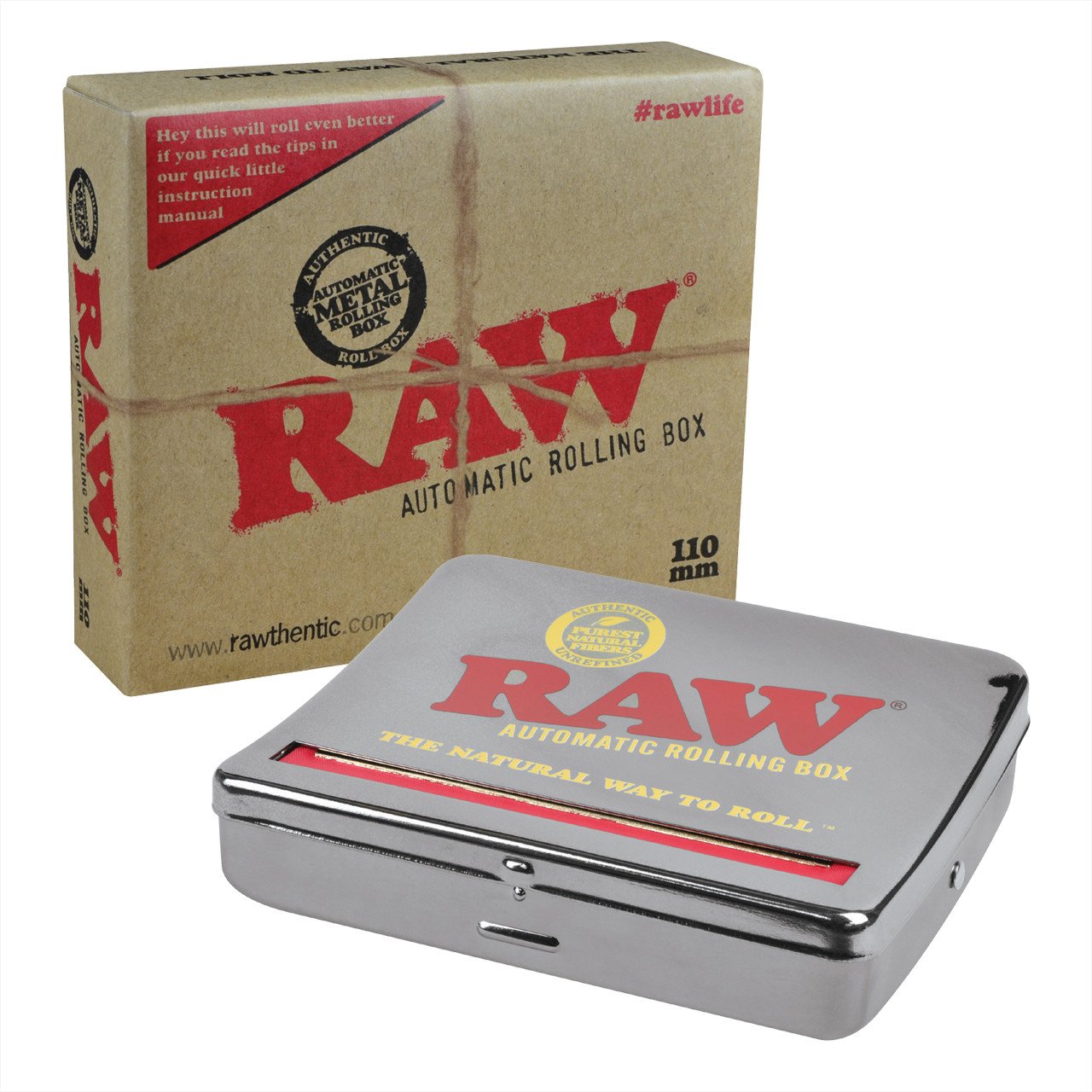 RAW-110mm-Roll-Machine-1-Edited__97886 RAW® - Auto-Roll Box Individual - 110mm Metal - Image 1